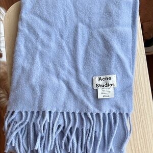 Acne Studios Light Blue Fringe Scarf